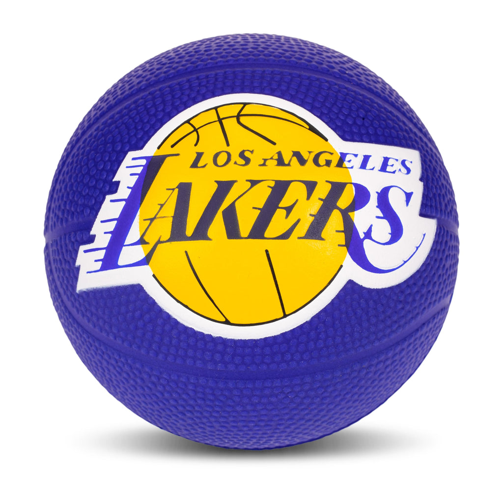Franklin Sports Nba Los Angeles Lakers Mini Foam Basketball - Kids 5.5'' Inch Toy Basketball For Over The Door + Mini Indoor Hoo