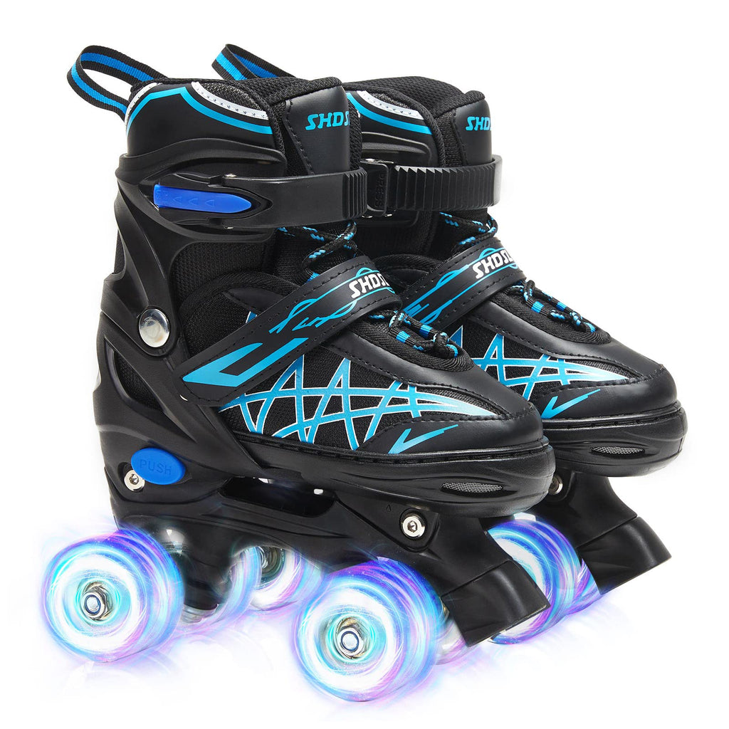 Shdsl Boys Roller Skates For Kids 4 Size Adjustable Roller Skates, All 8 Light Up Wheels For Boy'S Girls Roller Skates Shine, Fu