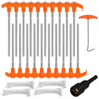 Horusdy 26 Pack Heavy Duty Tent Stakes Tent Pegs Camping Stakes With With 4X13Ft Rope & 1 Stopper T Pull Hook