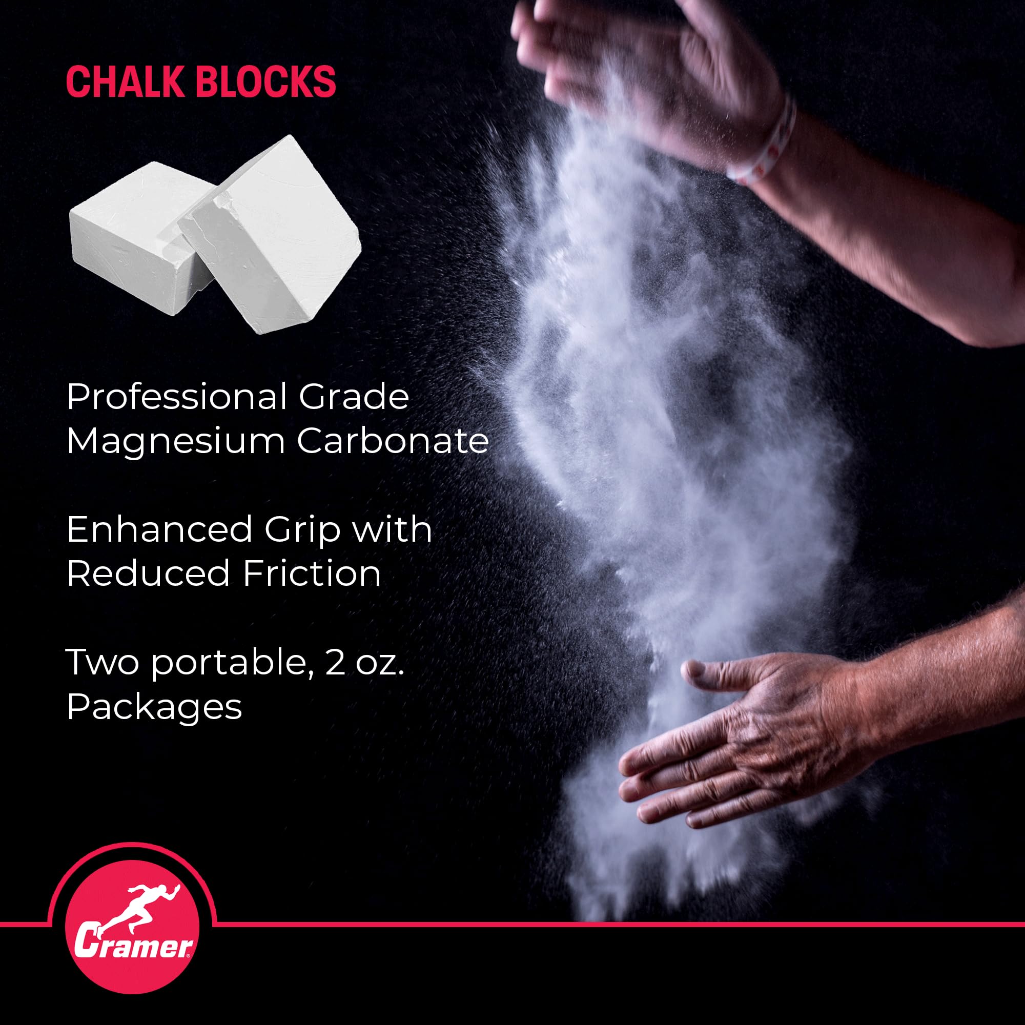 Cramer Gym Chalk Block, Magnesium Carbonate For Better Grip In Gymnastics, Weightlifting, Power Lifting, Pole Fitness, & Rock Cl