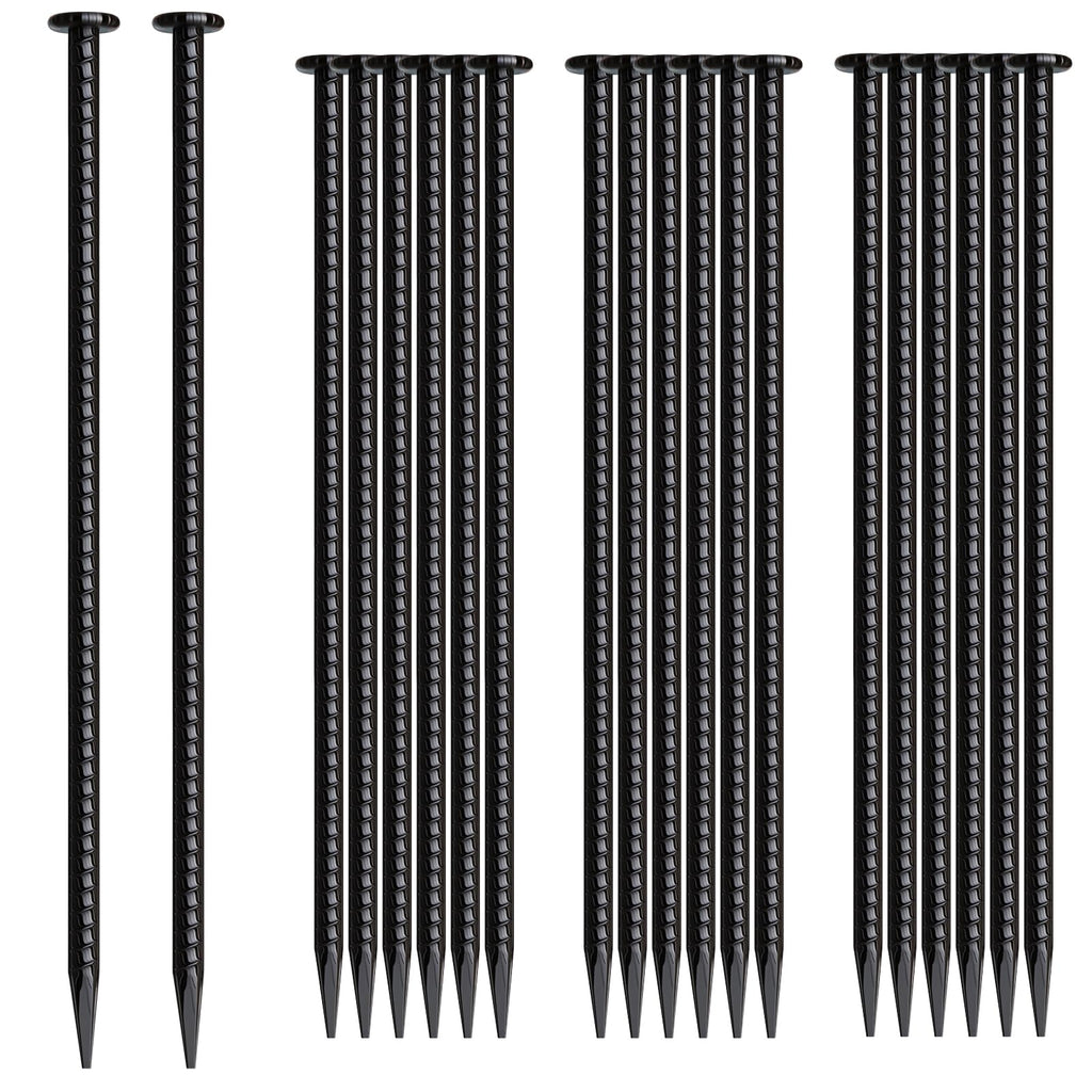 Mswy 16 Inch Rebar Stakes 20 Pack Heavy Duty Ground Anchors 1/2 Inch Diameter Galvanized Steel Asphalt Anchoring Metal Spikes Fo