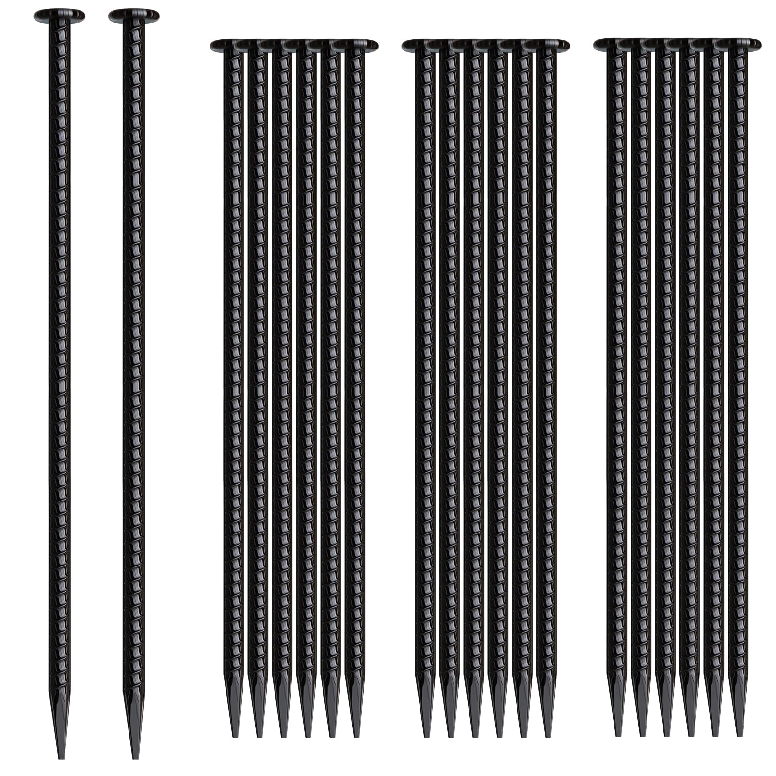 Mswy 16 Inch Rebar Stakes 20 Pack Heavy Duty Ground Anchors 1/2 Inch Diameter Galvanized Steel Asphalt Anchoring Metal Spikes Fo