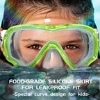 Kids Swim Goggles Snorkel Mask Diving Scuba Mask Snorkeling Goggles For Kids Boys Girls Youth, Anti-Fog 180 Clear View Kids Pool