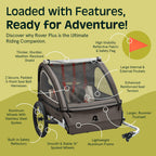 Retrospec Rover Plus Bike Trailer for Kids - Foldable Single/Double Passenger Design with 5-Point Safety Harness, Weather-Resist