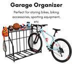Birdrock Home Bike Rack Garage Storage Floor Stand - Freestanding Organizer For Outdoor Yard - Upright Wall Mount For Scooters,