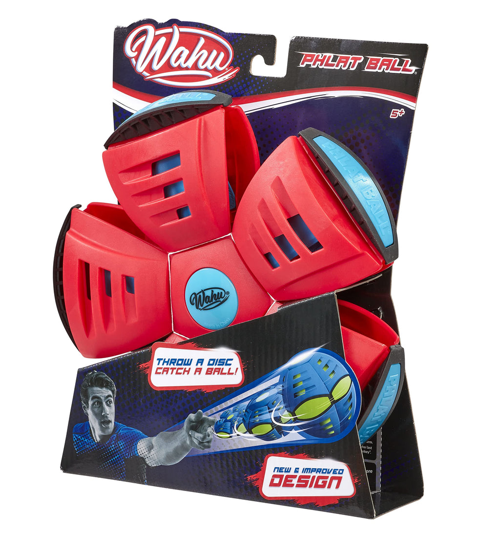 WAHU Phlat Ball Classic Flying Disc Toy for Kids Ages 5+, Collapsible Time Delay Frisbee, Red