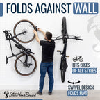2 Pack Bike Rack Garage Wall Mount, Swivel Bike Rack W/Stopper, Swing 120 Degrees Design, Vertical Hanger Hook For Indoor, Bicyc