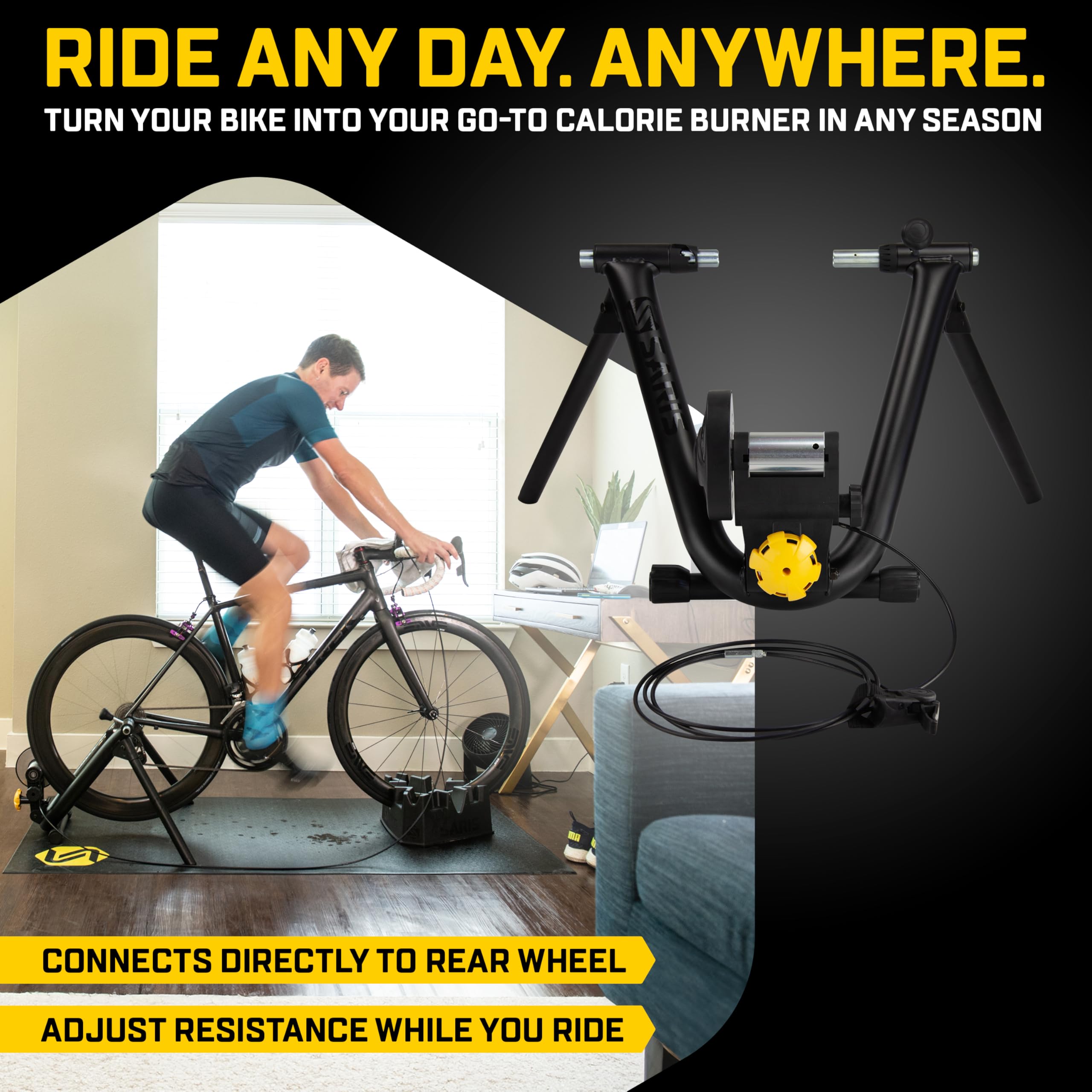 Saris Magnetic Plus Indoor Bike Trainer, Magnetic Resistance, Compatible With Zwift App
