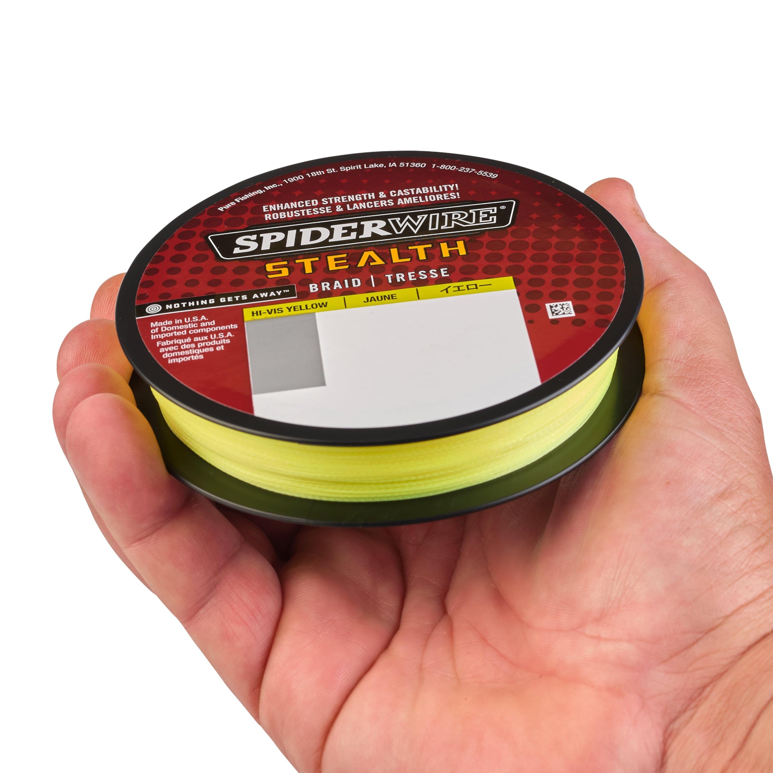 Spiderwire Stealth Superline, Hi-Vis Yellow, 8Lb | 3.6Kg, 125Yd | 114M Braided Fishing Line, Suitable For Freshwater And Saltwat