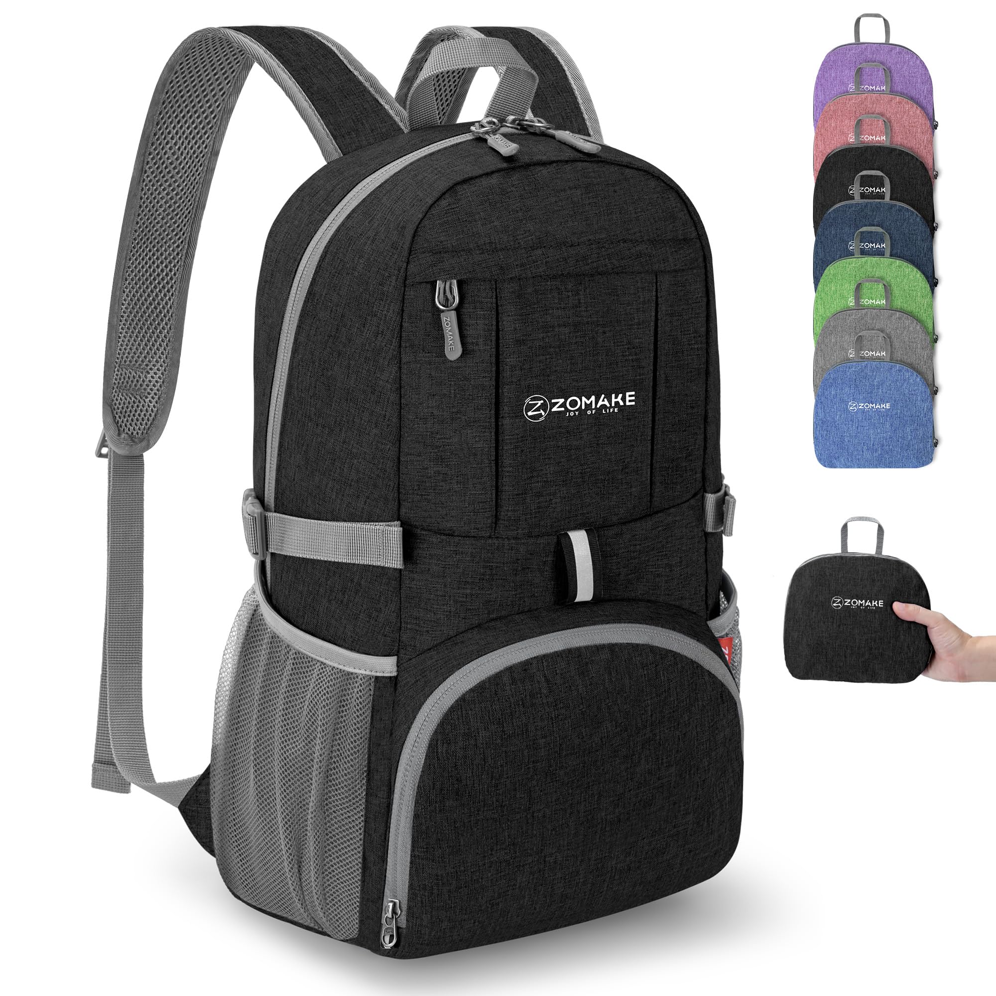 ZOMAKE Ultra Lightweight Packable Backpack 25L,Small Foldable Backpacks Hiking Water Resistant Collapsible Daypack for Women Men