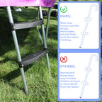 Gardenature Trampoline Ladder 2 Steps Wide Step Climbing Ladder Silver Trampoline Replacement Accessories Parts For Kids Childre