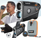 Bushnell Tour V6 Golf Rangefinder  Pinseeker With Visual Jolt, Bite Mount, & Ipx6 Rating  Bundle With Bushnell Golf Carrying Cas
