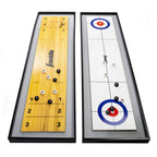 Franklin Sports 2-In-1 Shuffleboard Table And Curling Set - Portable Tabletop Set Includes 8 Rolling Mini Pucks - 45''