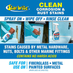 Star Brite Rust Stain Remover Spray - Instantly Dissolve Corrosion Stains On Fiberglass, Vinyl, Fabric, Metal & Painted Surfaces