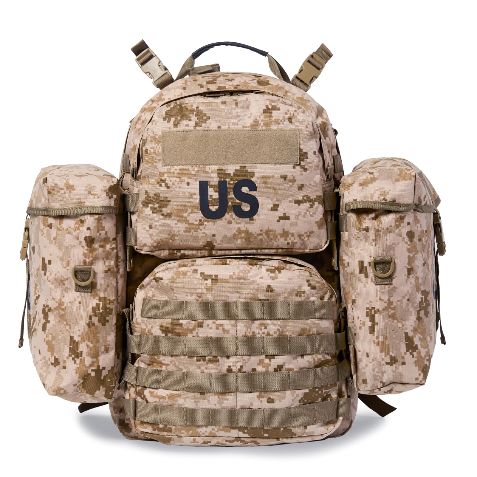 Akmax.cn Military Backpack Army Rucksack for men, MOLLE 2 Medium Assault Pack with External Frame Marpat Desert