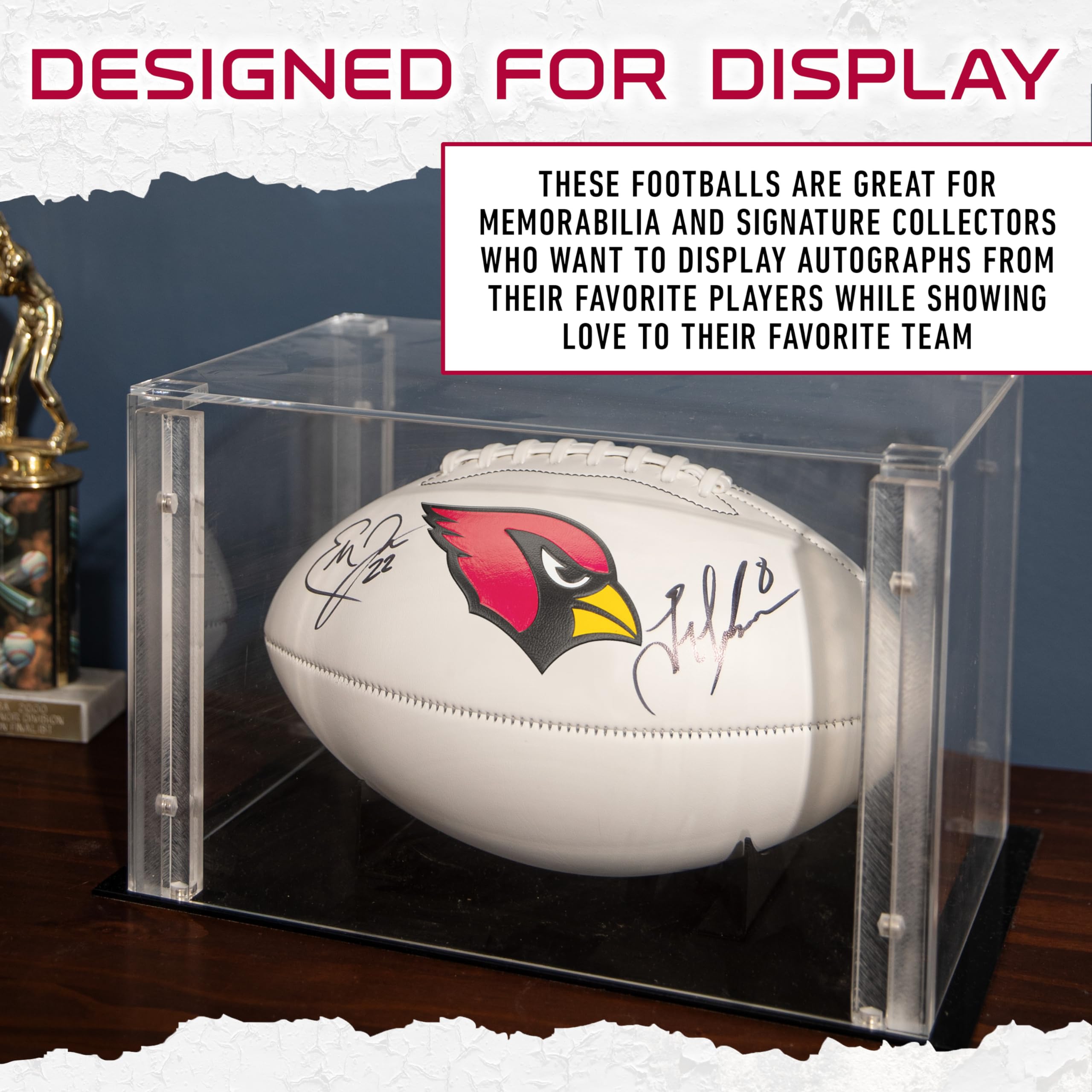 Franklin Sports Nfl Arizona Cardinals Autograph Football - Official Size White Panel Souvenir Football For Autographs + Signatur