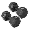 CAP Barbell 40 LB Cast Iron Hex Dumbbell Hand Weight - Pair | Black