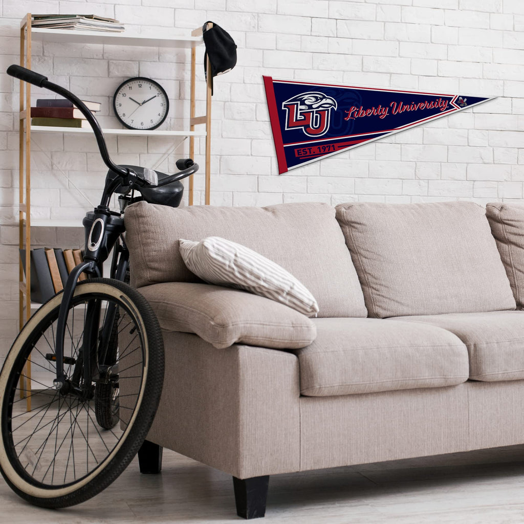 Rico Industries Ncaa Liberty Flames Classic 12'' X 30'' Felt Wall D  Cor Pennant - Great For Home/Bed Room/Man Cave D  Cor