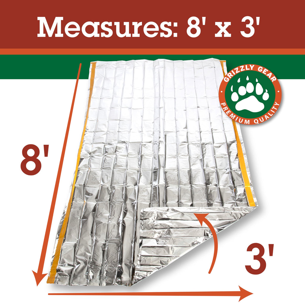 Emergency Thermal Tent- Reflective Mylar Survival Shelter- Xl Size Waterproof Tube Tent Retains Heat And Fits 2 Adults In All We