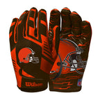 Wilson Nfl Stretch Fit Football Gloves - Youth, Cleveland Browns