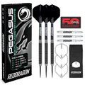 RED DRAGON Pegasus Tungsten Steel Darts Set - 26 Gram - Black Shafts, Black Extra Thick Flights and Case
