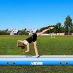 AWSUM 10ft x 6.6ft x 4inches Air Mat Tumbling Track Gymnastics Inflatable Training Mat with Electric Air Pump for Gym/Cheerleadi
