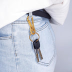 Alsmiley Stainless Steel Carabiner Clip Retractable Ring Set Keychain Quick Release Hooks For Men Women Gold