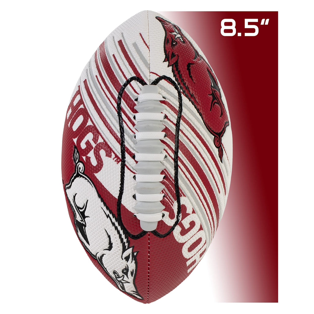 Franklin Sports Arkansas Razorbacks Foam Football - Youth Mini Football For Kids - 8.5'' Junior Soft Foam Ball - Spacelace Easy