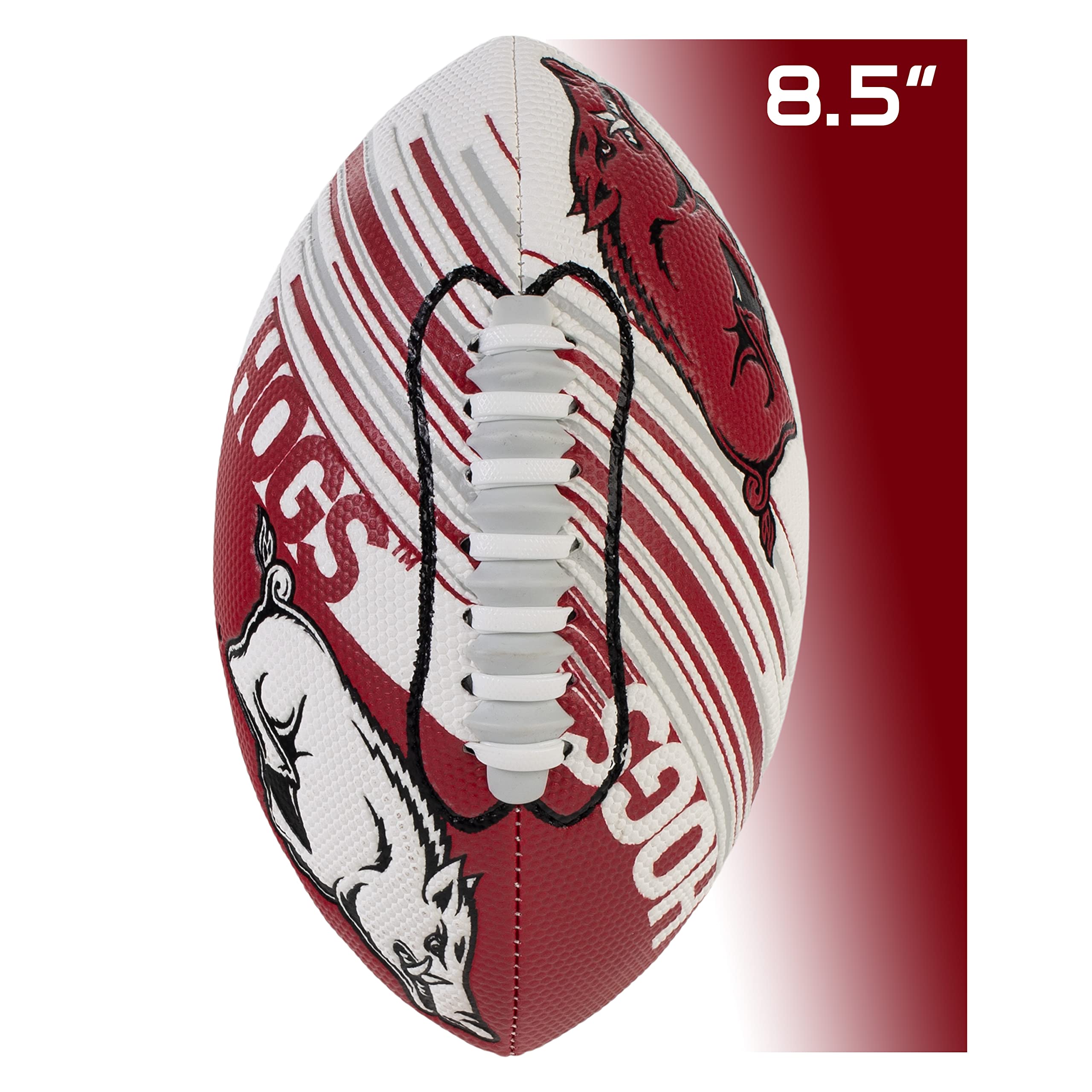 Franklin Sports Arkansas Razorbacks Foam Football - Youth Mini Football For Kids - 8.5'' Junior Soft Foam Ball - Spacelace Easy