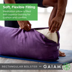 Gaiam Yoga Bolster - Long, Rectangular Meditation Pillow - Supportive Cushion For Restorative Yoga And Sitting On The Floor - Bu