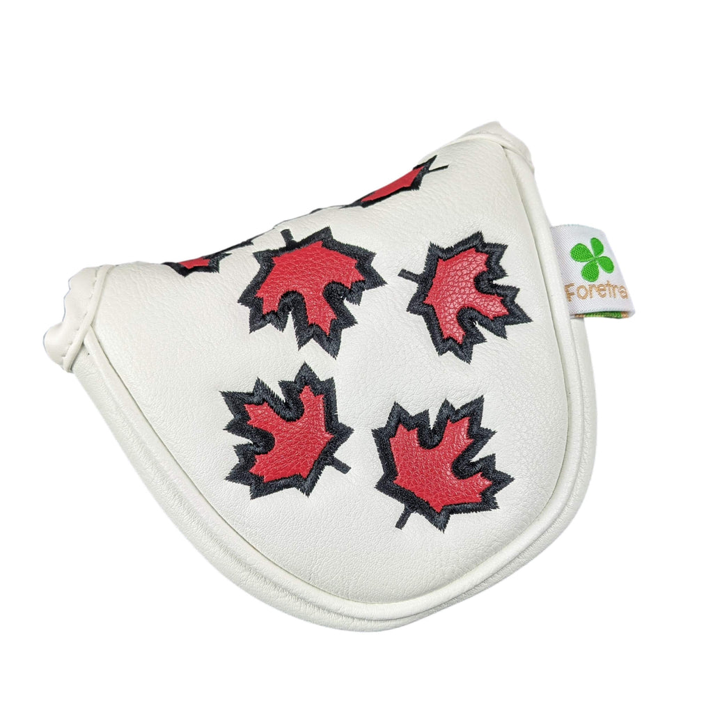 Foretra - Canada Maple Leaf - Golf Putter Headcover Quality Pu Leather Magnetic Closure For Mallet Style Putters Scotty Cameron