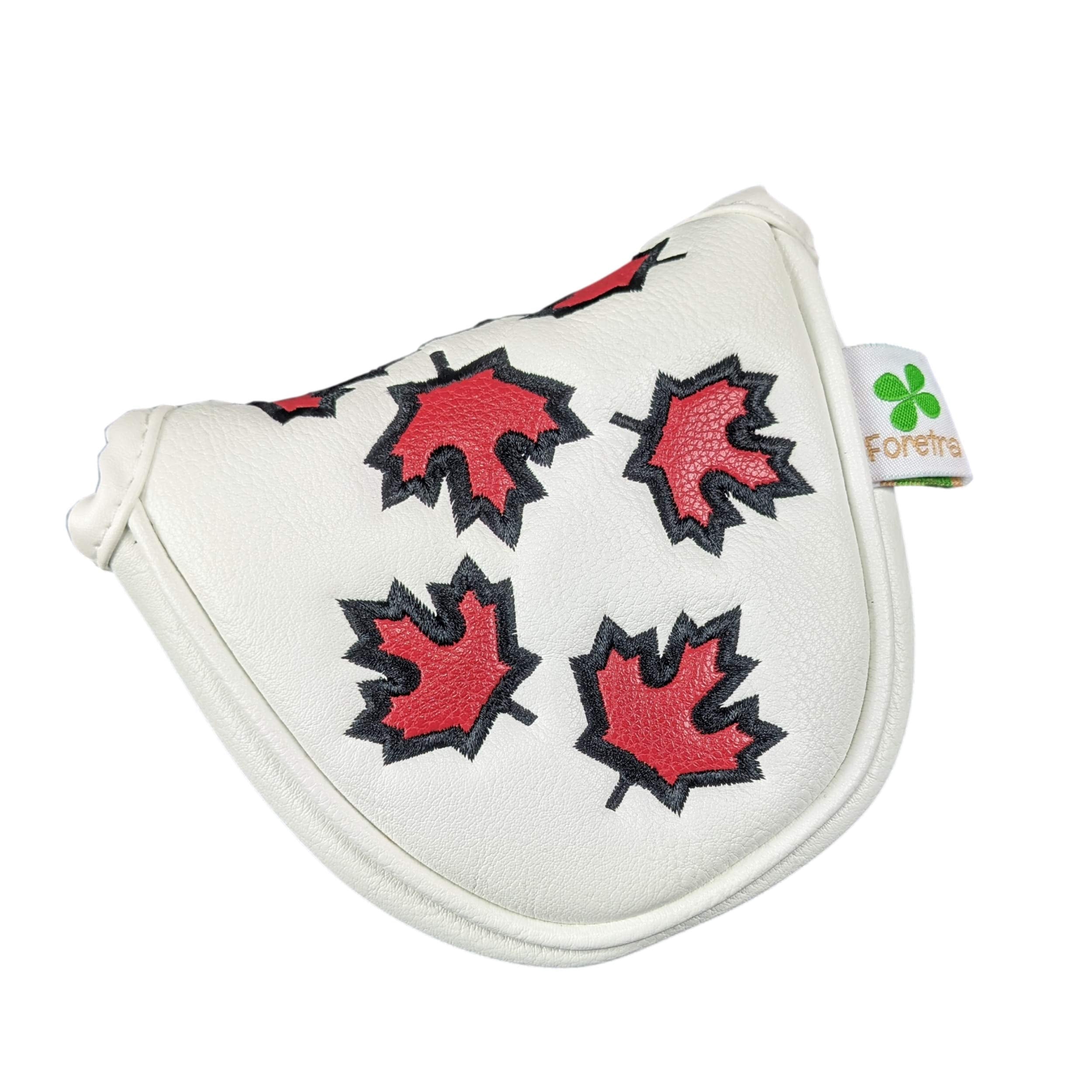 Foretra - Canada Maple Leaf - Golf Putter Headcover Quality Pu Leather Magnetic Closure For Mallet Style Putters Scotty Cameron
