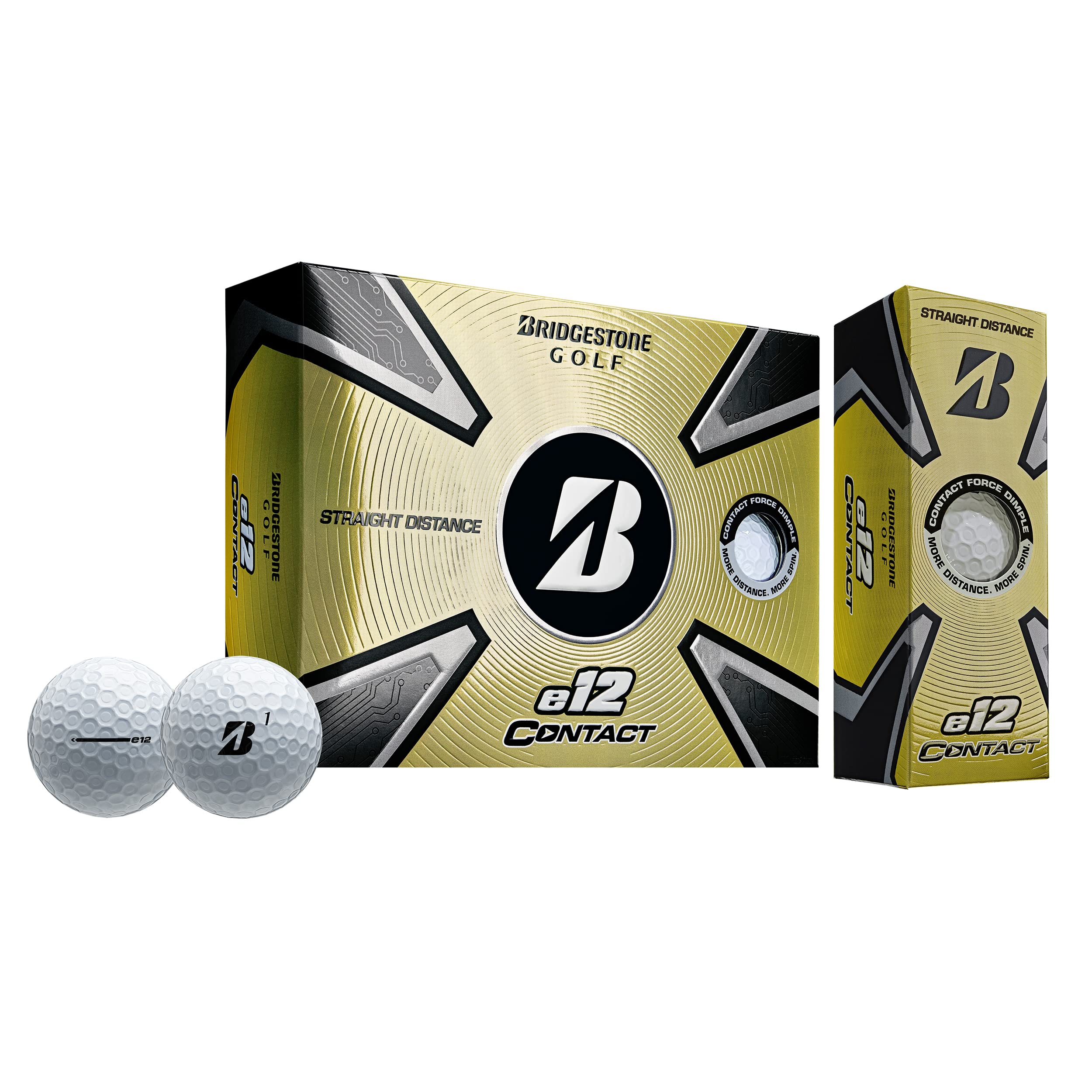 2023 Bridgestone Golf E12 Contact Golf Balls, White