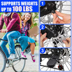 Tobwolf 1 Pair 14Mm U Slot Bicycle Rear Pedals, Aluminum Alloy Foldable Non-Slip Rear Seat Footrest Pedals For Mountain Bike Roa
