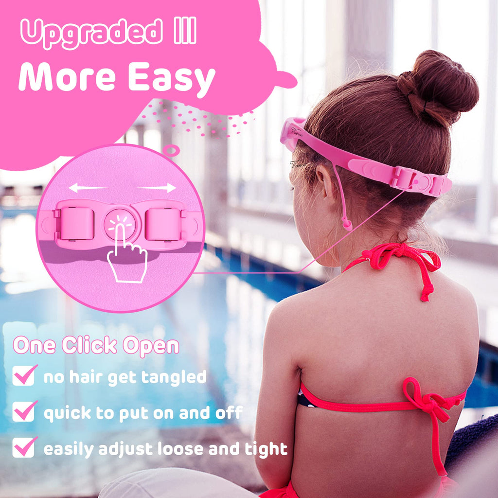 Vvinca Kids Swim Goggles, 2 Pack Swimming Goggles Wide View Anti-Fog Anti-Uv Pool Goggles, No Leak Quick Adjustable Strap Swimmi