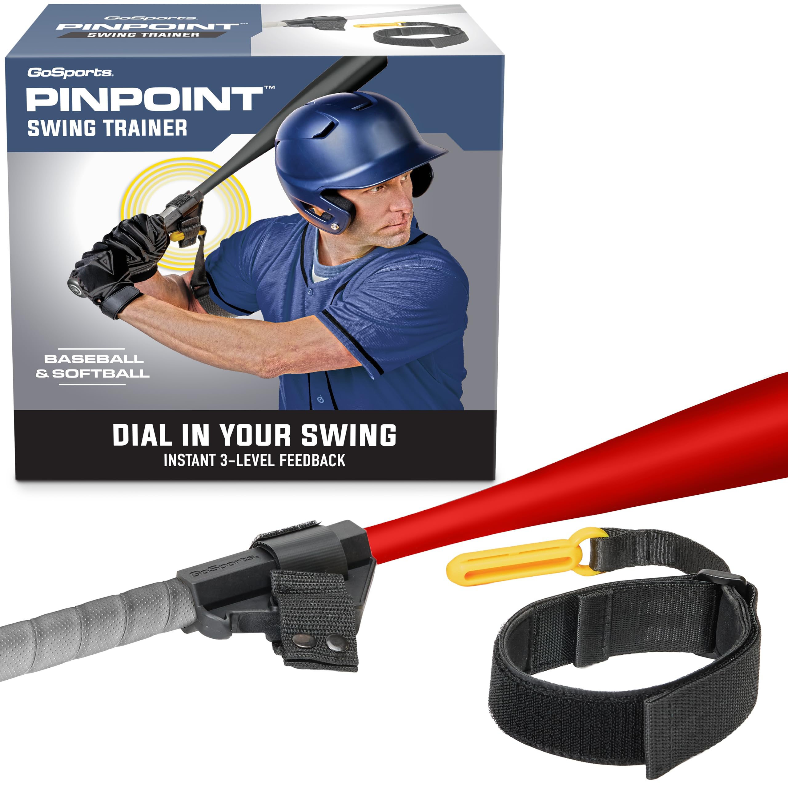 GoSports Pinpoint Baseball & Softball Swing Trainer Batting Aid - Baseball Training Equipment for Intermediate and Advanced Play