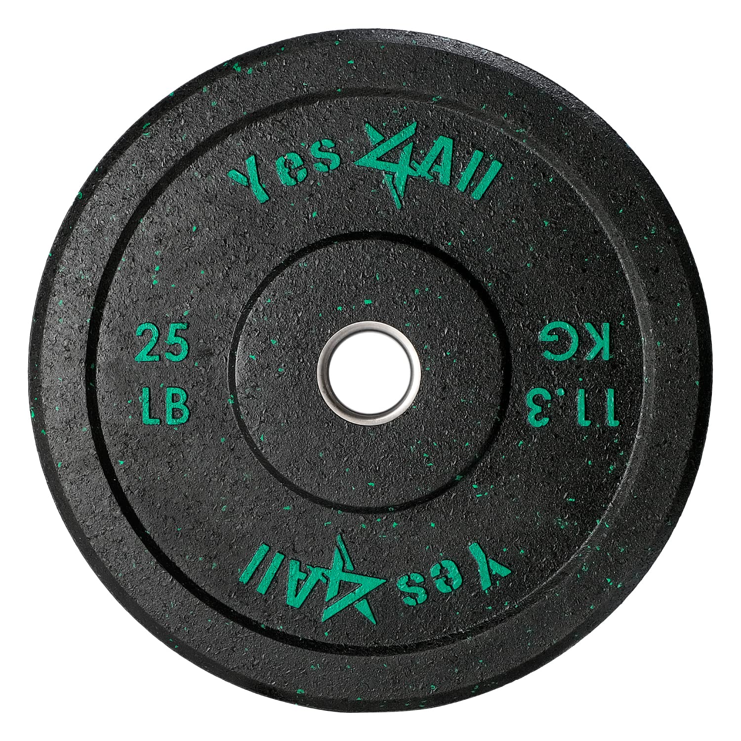 Yes4All 2-Inch Bumper Plate, Olympic Weight Plates for Weightlifting & Strength Training - 25 LBS (Single)