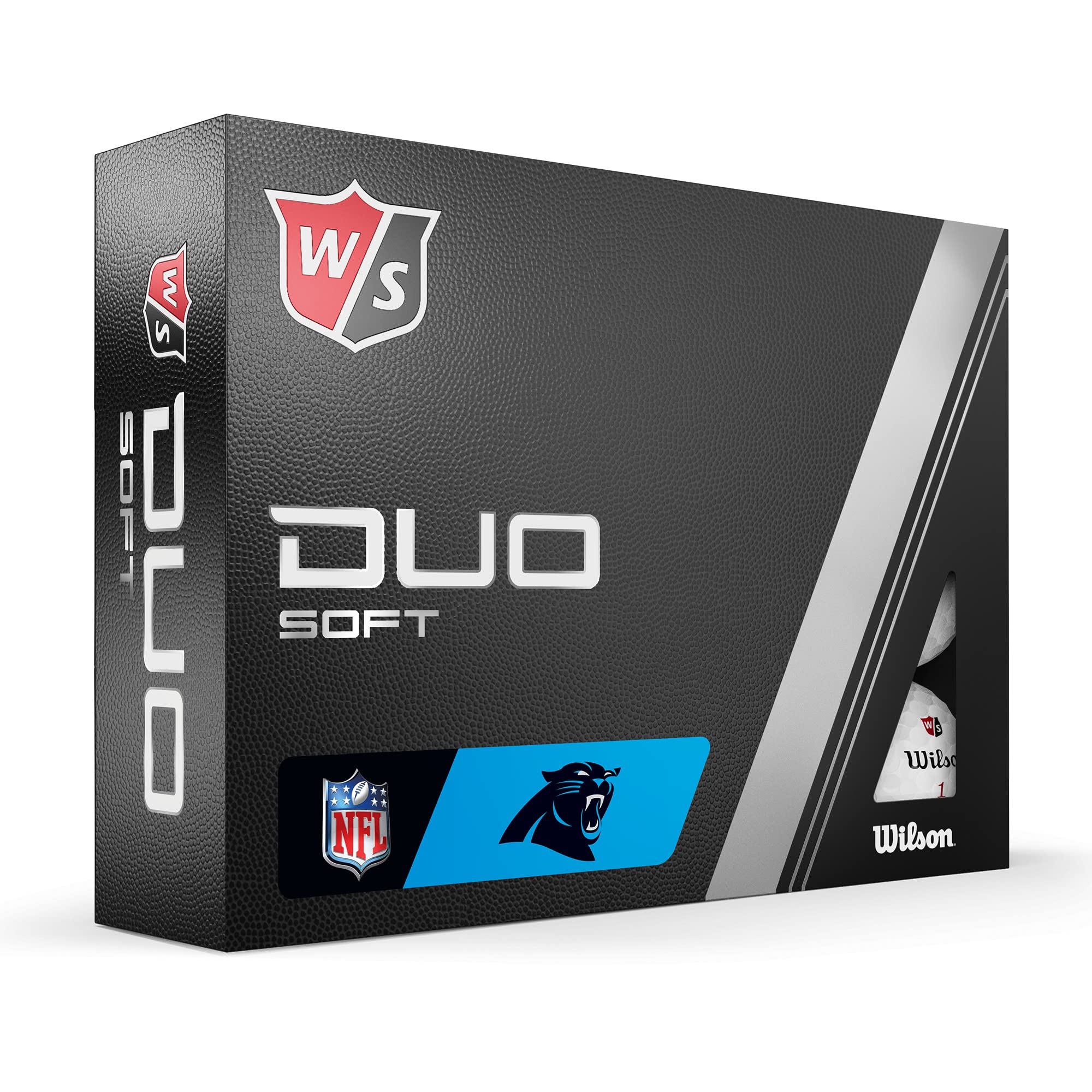 Wilson Staff 2023 Duo Soft Nfl Golf Balls - 12 Balls, White, Carolina Panthers