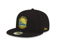 New Era NBA Golden State Warriors Mens Official 59FIFTY Fitted Cap, 7, Black