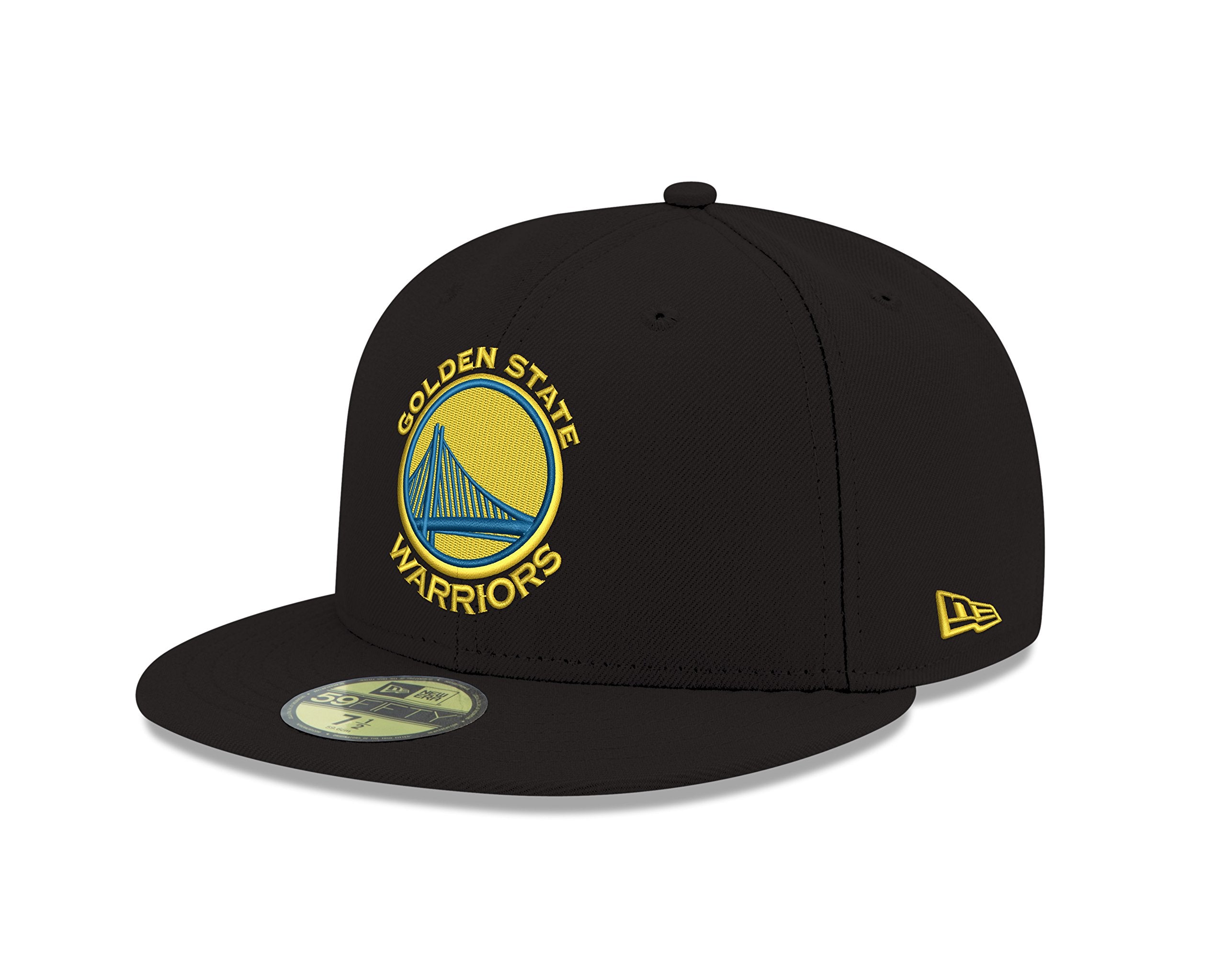 New Era NBA Golden State Warriors Mens Official 59FIFTY Fitted Cap, 7, Black