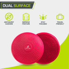 Prosourcefit Core Balance Disc Trainer, 14 Diameter With Pump For Improving Posture, Fitness, Stability, Red