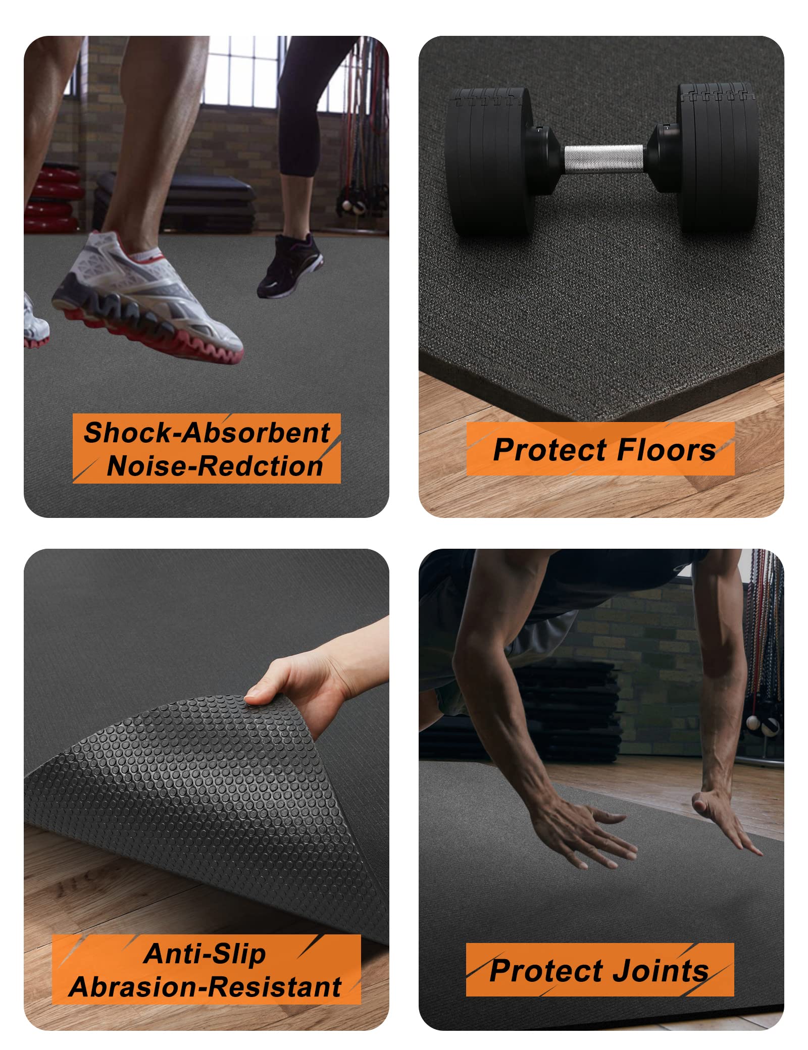 Large Workout Mat 12 'X6 'X7Mm Exercise Mat For Home Gym Workout Flooring Mat All Purpose Fitness Mat Non-Slip Yoga Mat Cardio M