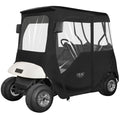 10L0L 2 Passenger Deluxe Golf Cart Driving Enclosure For Ezgo Txt And Rxv Model, 4-Sided Clear Window 600D Rain Cover All Weathe