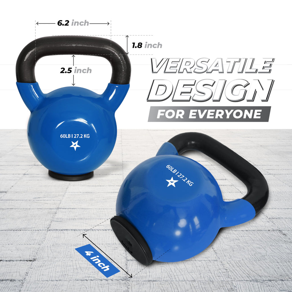Kettlebell - Pvc - Rubber Base - 60Lbs