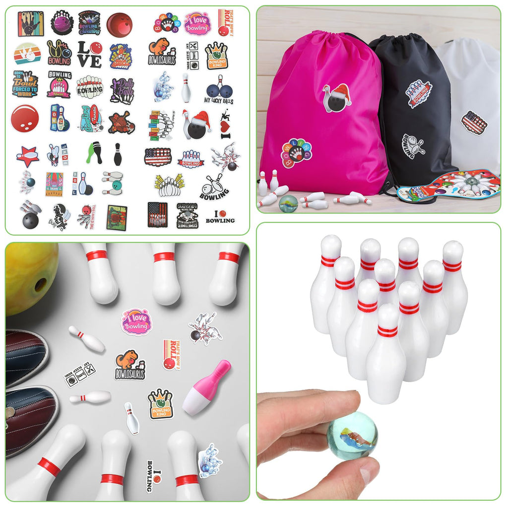 Deekin Bowling Party Favors 12 Pack Bowling Pin Keychain 12 Pcs Bowling Ballpoint Pen 12 Pack Mini Bowling Game Set 50 Pcs Bowli