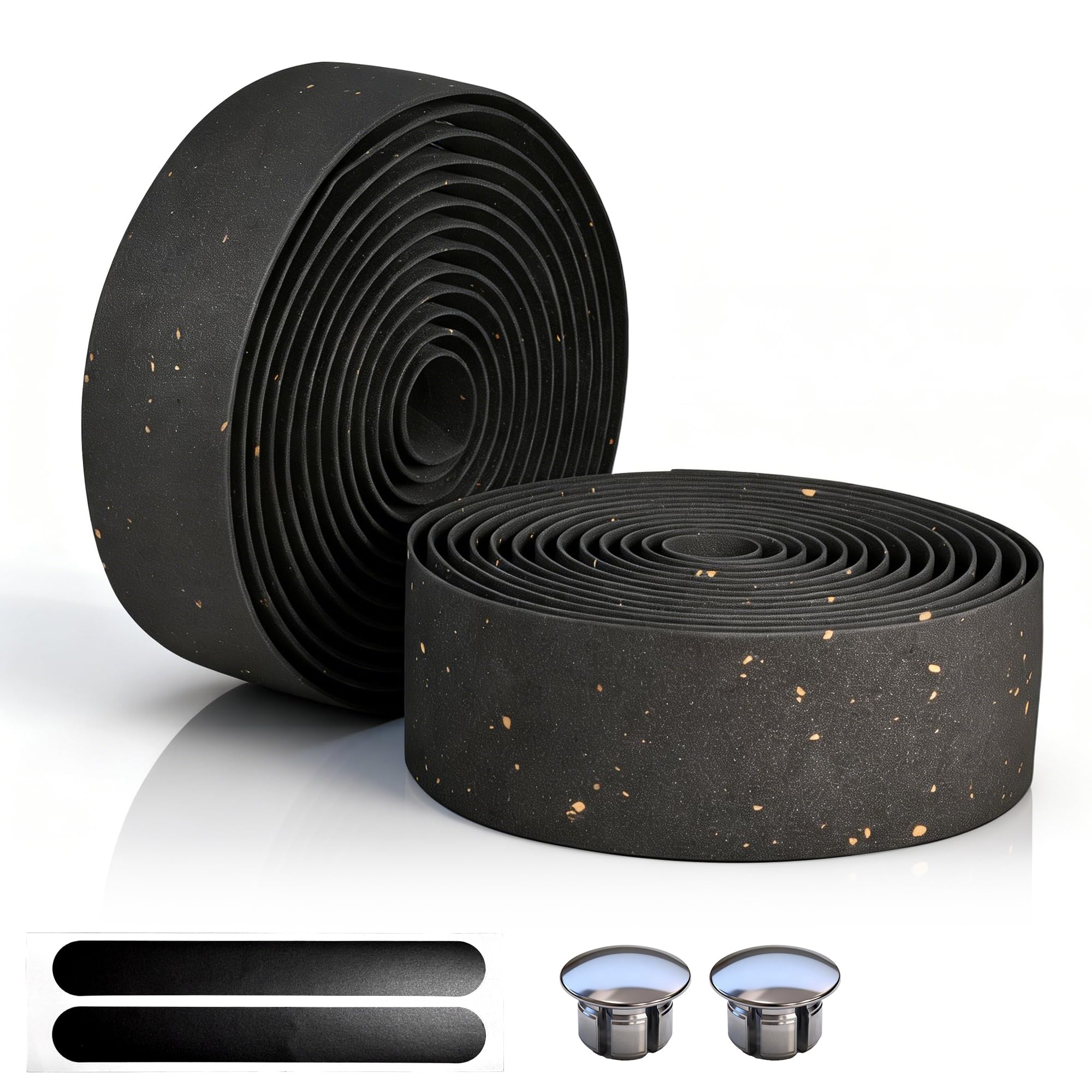CLUTUTJL EVA Bike Handlebar Tapes, Black EVA Bicycle Handlebar Tape with High Stain Resistance Surface, Shock Absorbing Bike Gri