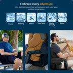 Alpcour Folding Stadium Seat - 25-Inch Extra Wide Padded Adults Camping Reclining Waterproof Bleacher Chair - Best Ultra Extra T