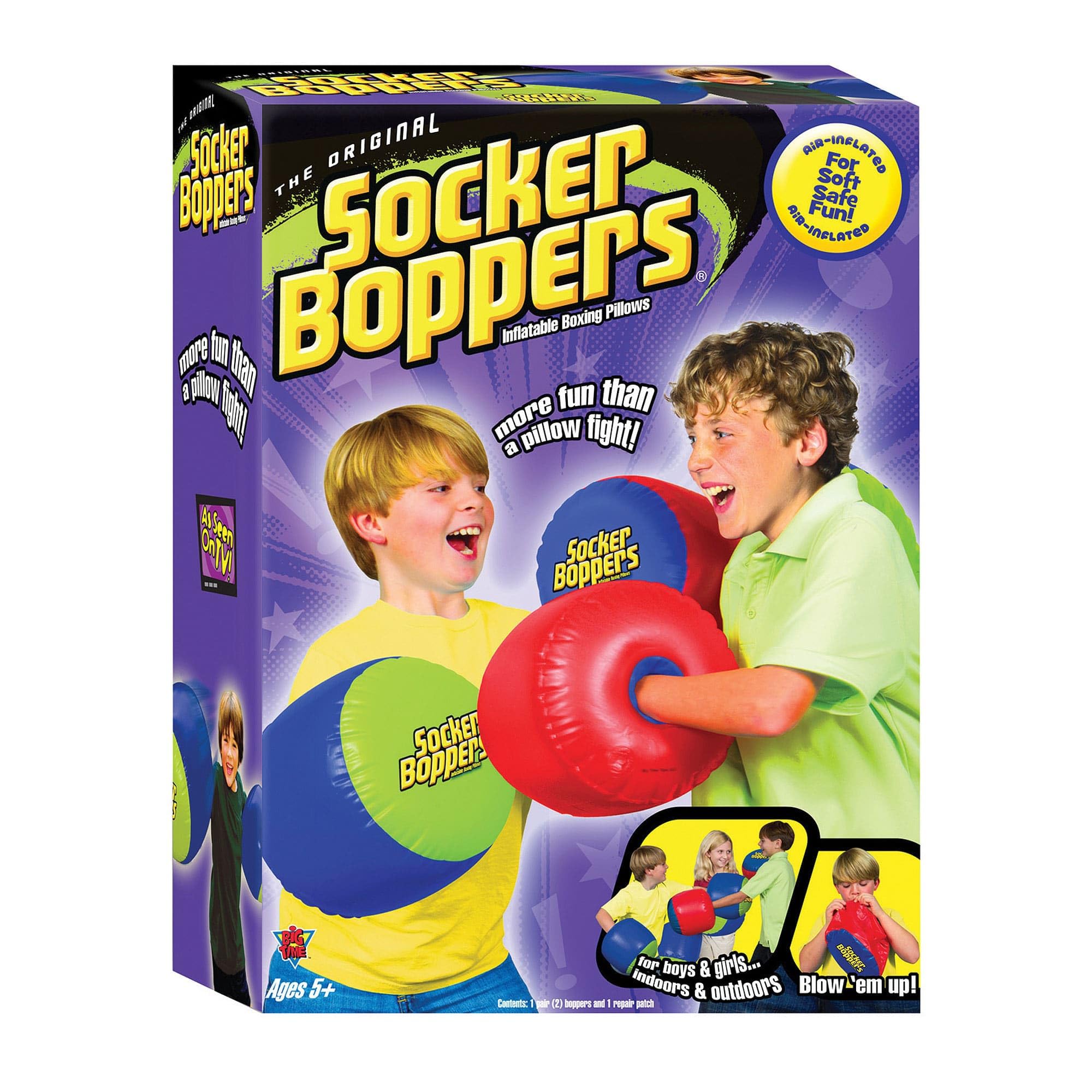 Socker Boppers Inflatable Boxing Pillows  One Pair Boppers  colors will vary, Box and Bop, Durable Vinyl, Active Outlet That A