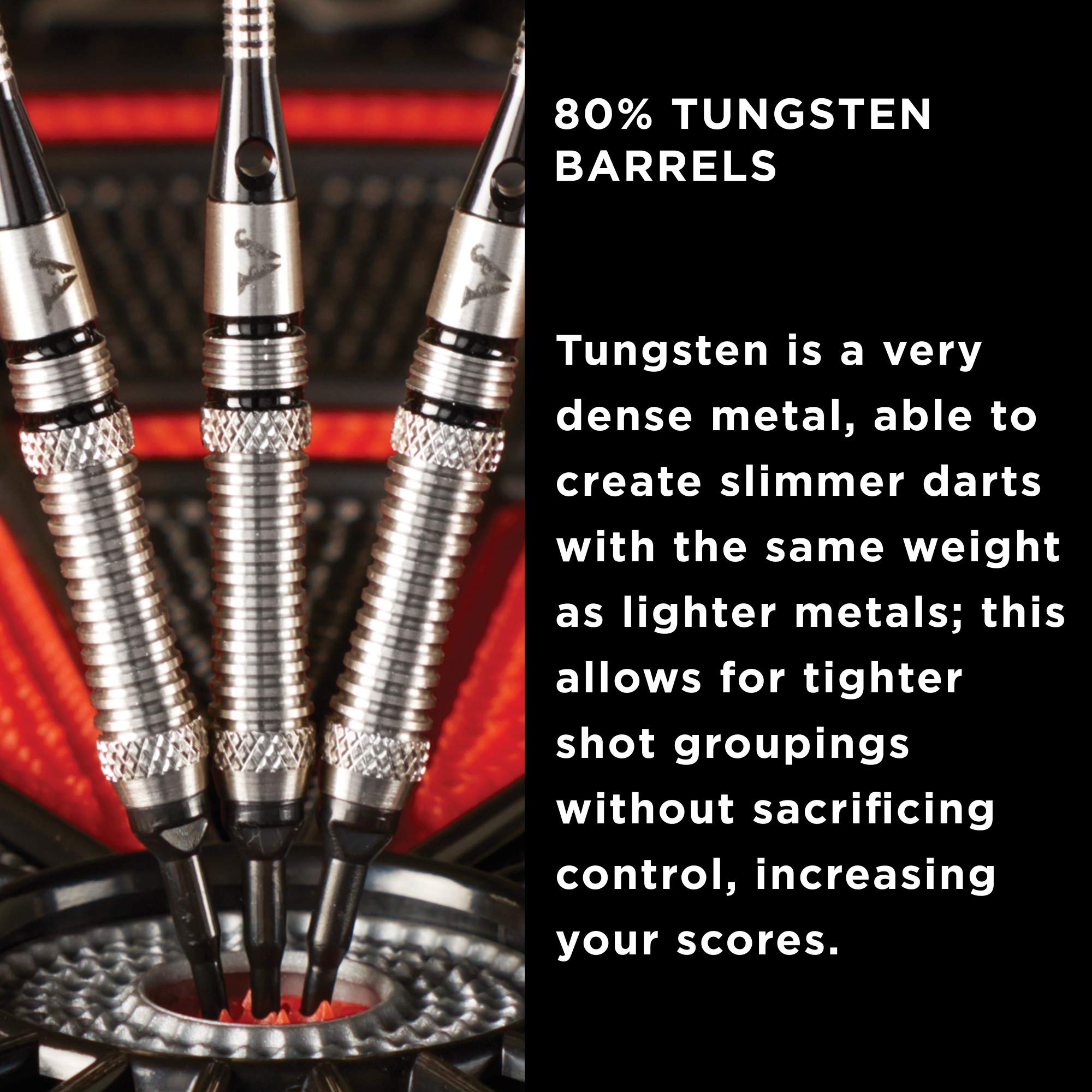 Viper Grim Reaper 80% Tungsten Soft Tip Darts With Storage/Travel Case, Fine Knurling, 18 Grams