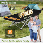 Slendor Camping Cot For Adults, 1200D Oxford Camping Bed With 3.5In Thick Mattress, 500Lbs Max Load, Folding Cot For Camping, Tr